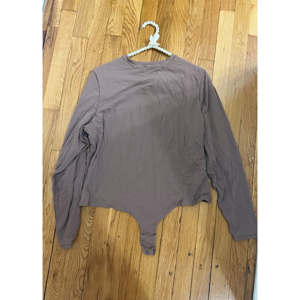 SKIMS Size 4X Women's Umber Long Sleeve Crew Neck Bodysuit AP-CRW-0739 NWT